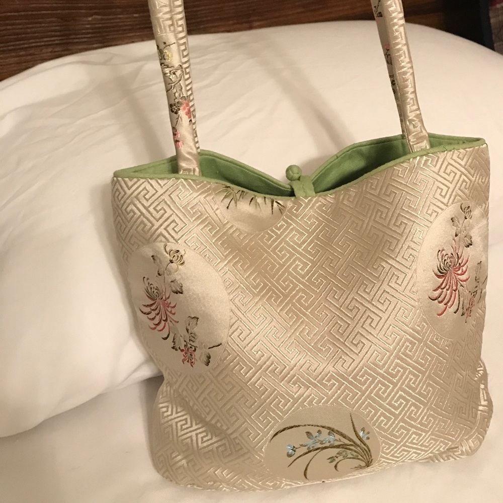 Linen Lined Silk Tote Bag